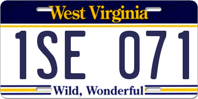 WV license plate 1SE071