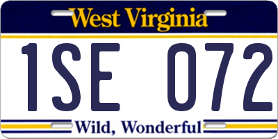WV license plate 1SE072