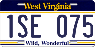WV license plate 1SE075