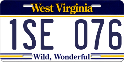 WV license plate 1SE076