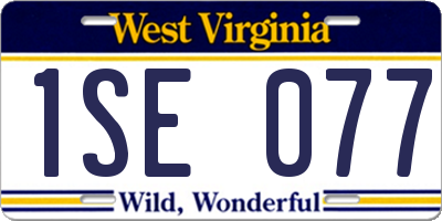 WV license plate 1SE077