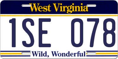 WV license plate 1SE078
