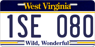 WV license plate 1SE080