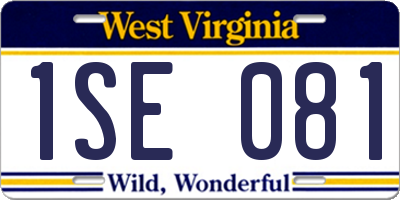 WV license plate 1SE081