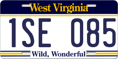 WV license plate 1SE085