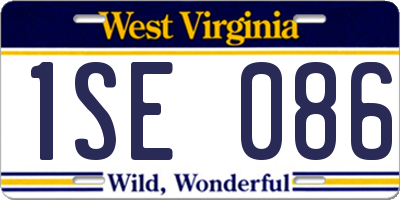 WV license plate 1SE086