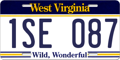 WV license plate 1SE087