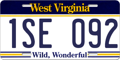 WV license plate 1SE092