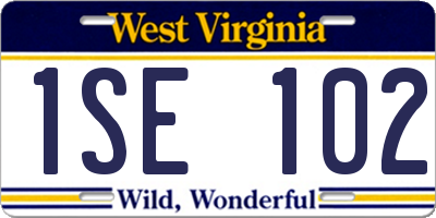 WV license plate 1SE102