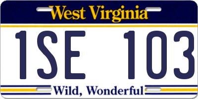 WV license plate 1SE103