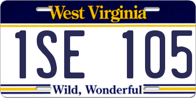 WV license plate 1SE105