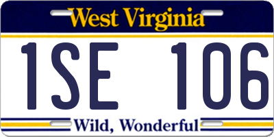 WV license plate 1SE106