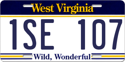 WV license plate 1SE107