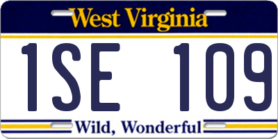 WV license plate 1SE109