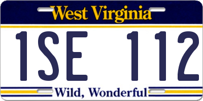 WV license plate 1SE112