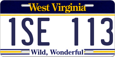 WV license plate 1SE113