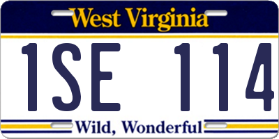 WV license plate 1SE114
