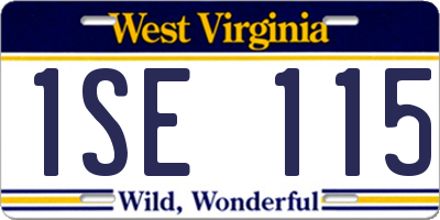 WV license plate 1SE115