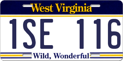 WV license plate 1SE116