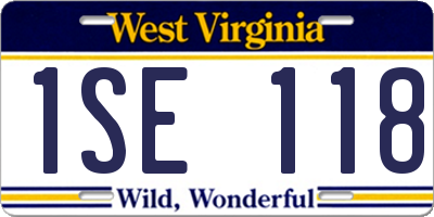 WV license plate 1SE118