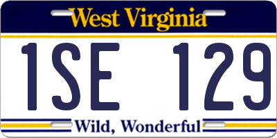 WV license plate 1SE129