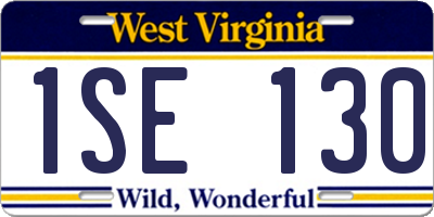 WV license plate 1SE130