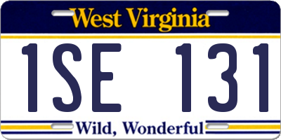 WV license plate 1SE131