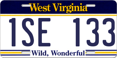 WV license plate 1SE133