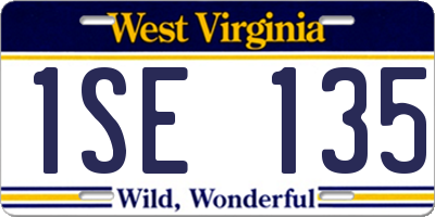 WV license plate 1SE135