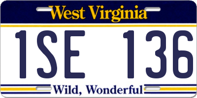 WV license plate 1SE136