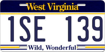 WV license plate 1SE139