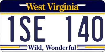 WV license plate 1SE140