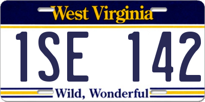 WV license plate 1SE142