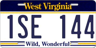 WV license plate 1SE144