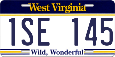 WV license plate 1SE145