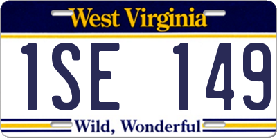 WV license plate 1SE149