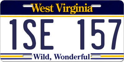 WV license plate 1SE157