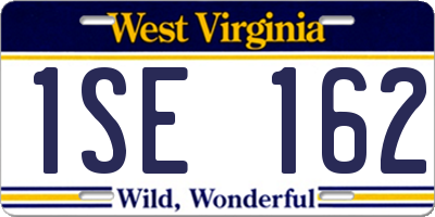 WV license plate 1SE162
