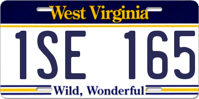 WV license plate 1SE165