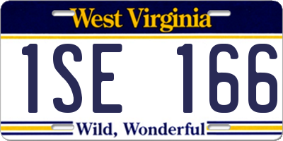 WV license plate 1SE166