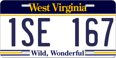 WV license plate 1SE167