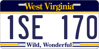 WV license plate 1SE170