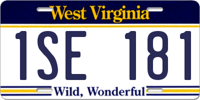 WV license plate 1SE181