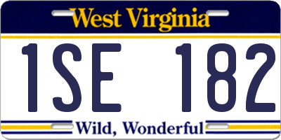 WV license plate 1SE182