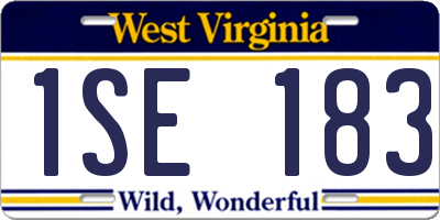 WV license plate 1SE183