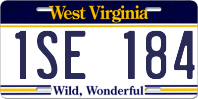 WV license plate 1SE184