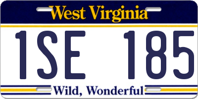 WV license plate 1SE185