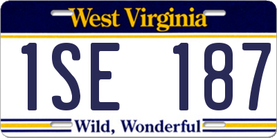 WV license plate 1SE187