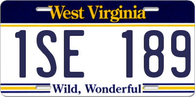 WV license plate 1SE189