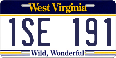 WV license plate 1SE191